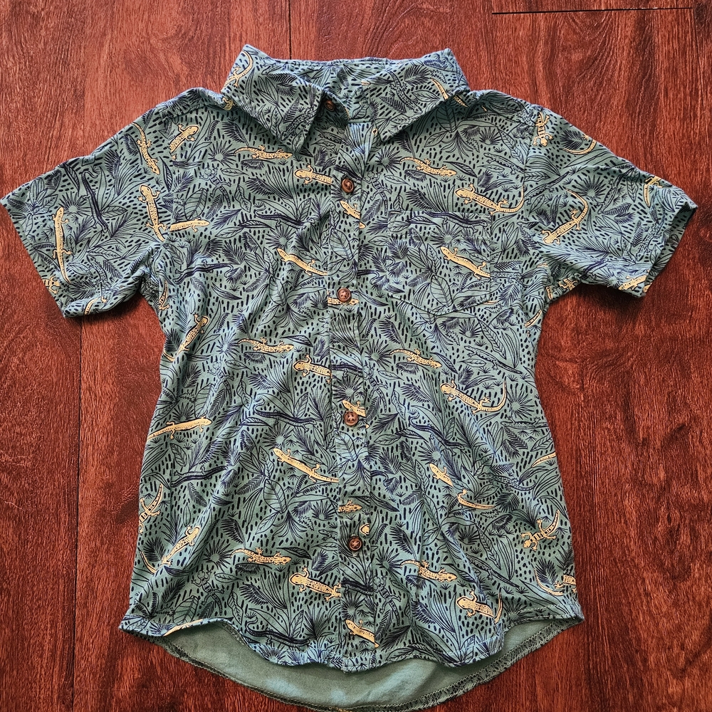 Carter's Green Jungle Print Button Down Shirt